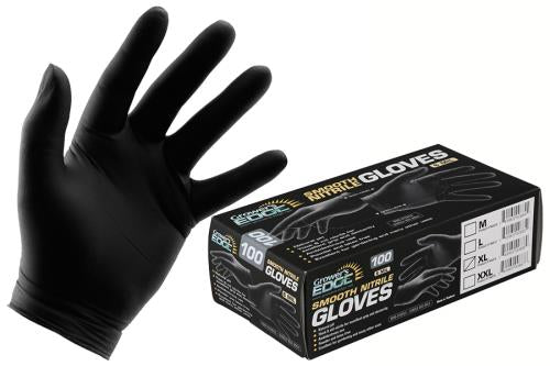 Grower's Edge Black Powder Free Nitrile Gloves 6 mil - Medium (100/Box)