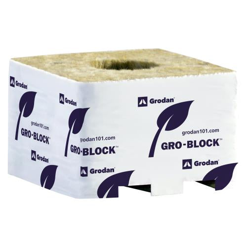 Gro Block Improved Small 4Inches GR6,5 w/ hole (4Inchesx4Inches2.6Inches) wrapped (6/strip- 36 strips per cs)